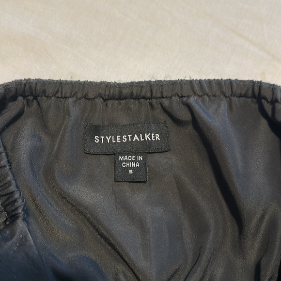 NWOT RARE StyleStalker Mini Silk Cowl Neck Romper with Open Back in Black Size S - Picture 11 of 14